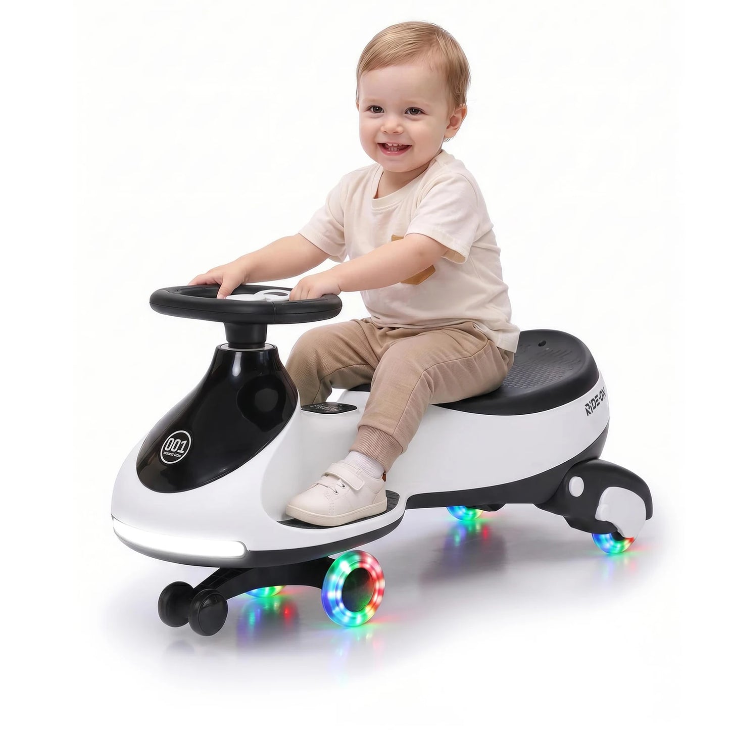 HiMISS 12V Electric Wiggle Car For Kids 2 In 1 Ride On Swing Car