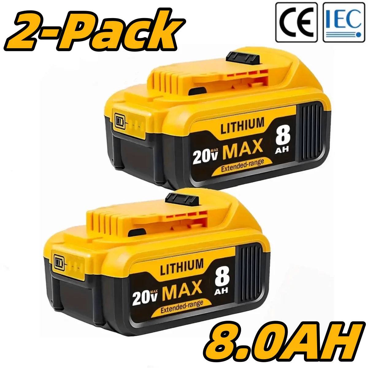 Blawhi 8.0Ah 20V Lithium Battery For Dewalt Cordless Tools
