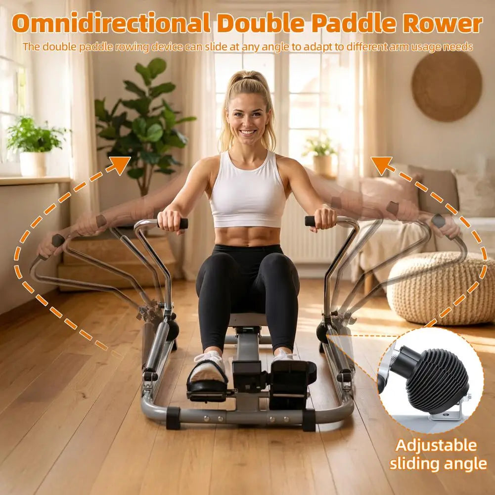 Hydraulic Rowing Machine With LCD Monitor And Adjustable Resistance