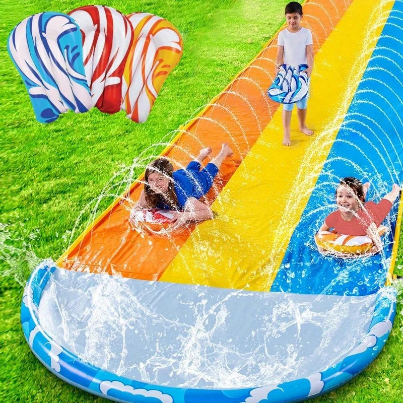 Joyfy Triple Water Slide for Backyard With Body Boards