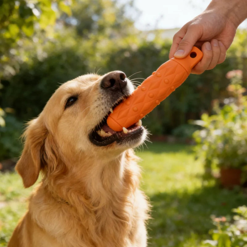 Dog Tough Chew Toy Rubber Stick Indestructible Safe Joint Play