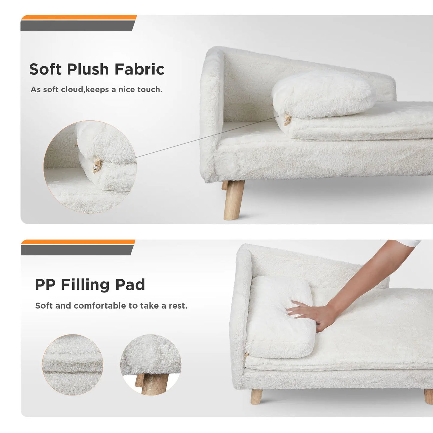 Elevated Pet Bed With Solid Wood Legs For Indoor Comfort