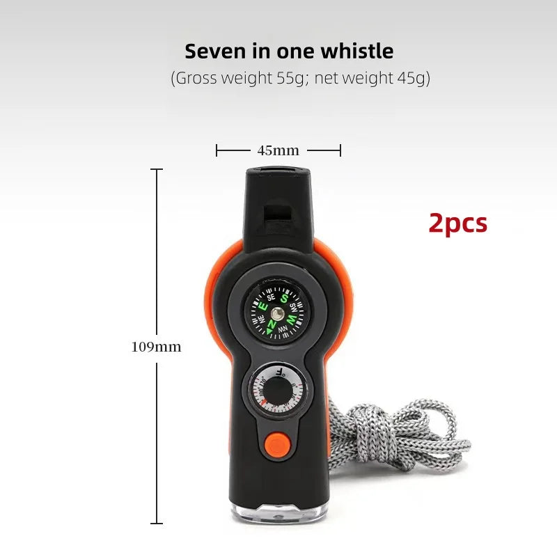 7-In-1 Outdoor Survival Whistle For Hiking And Travel