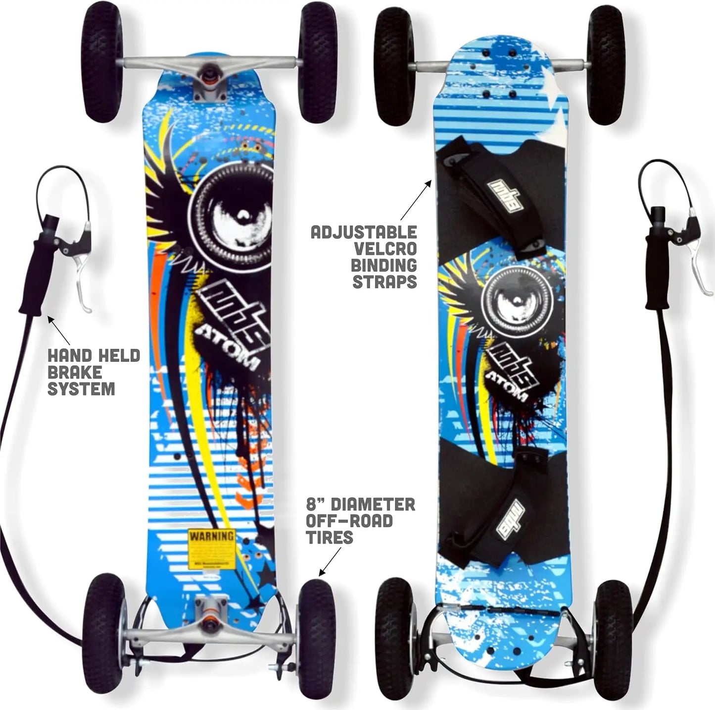 All-Terrain Mountain Board With Brake System For Teens And Adults