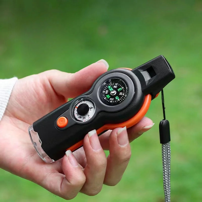 7-In-1 Outdoor Survival Whistle For Hiking And Travel