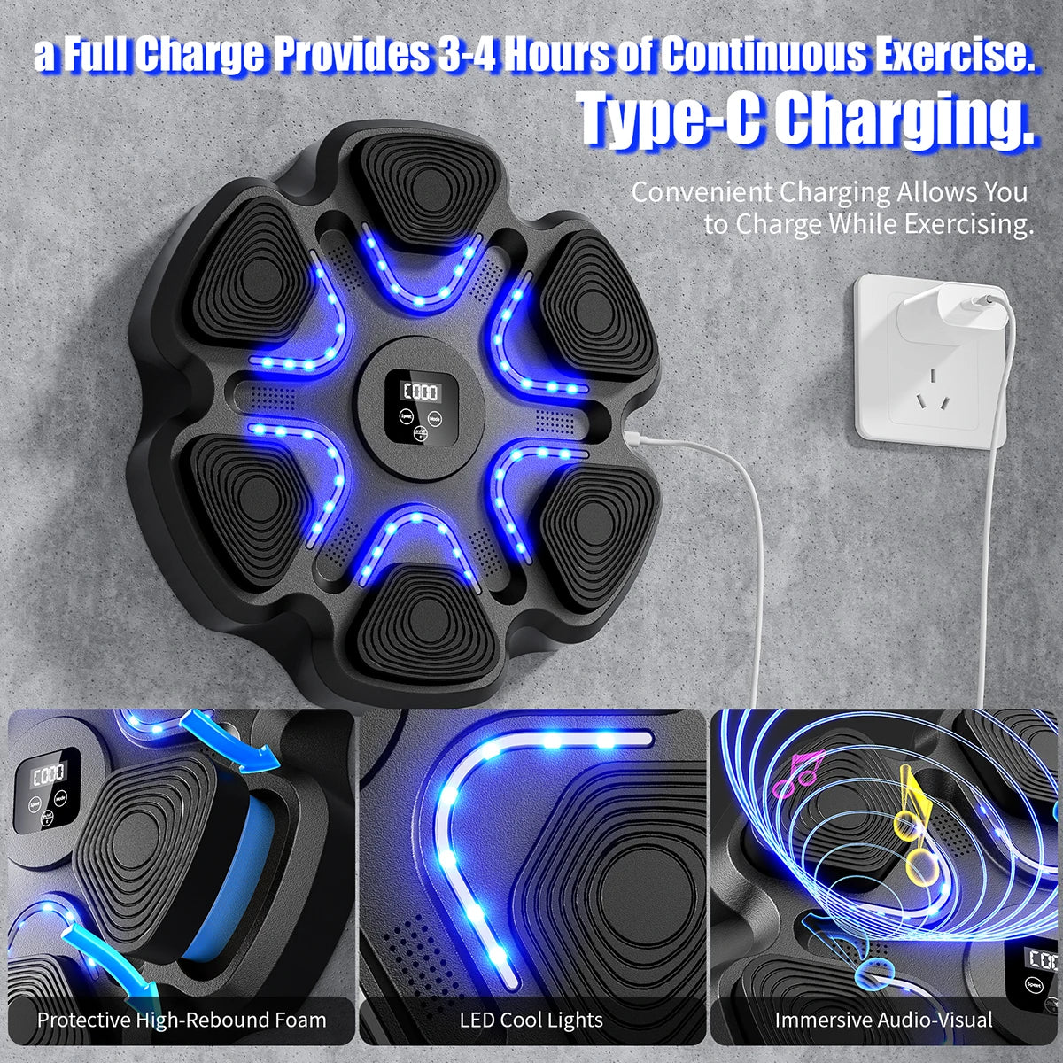 Music Boxing Machine Bluetooth Training Equipment For Home Office