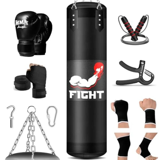 Punching Bag Set For Adults With 12 Oz Boxing Gloves