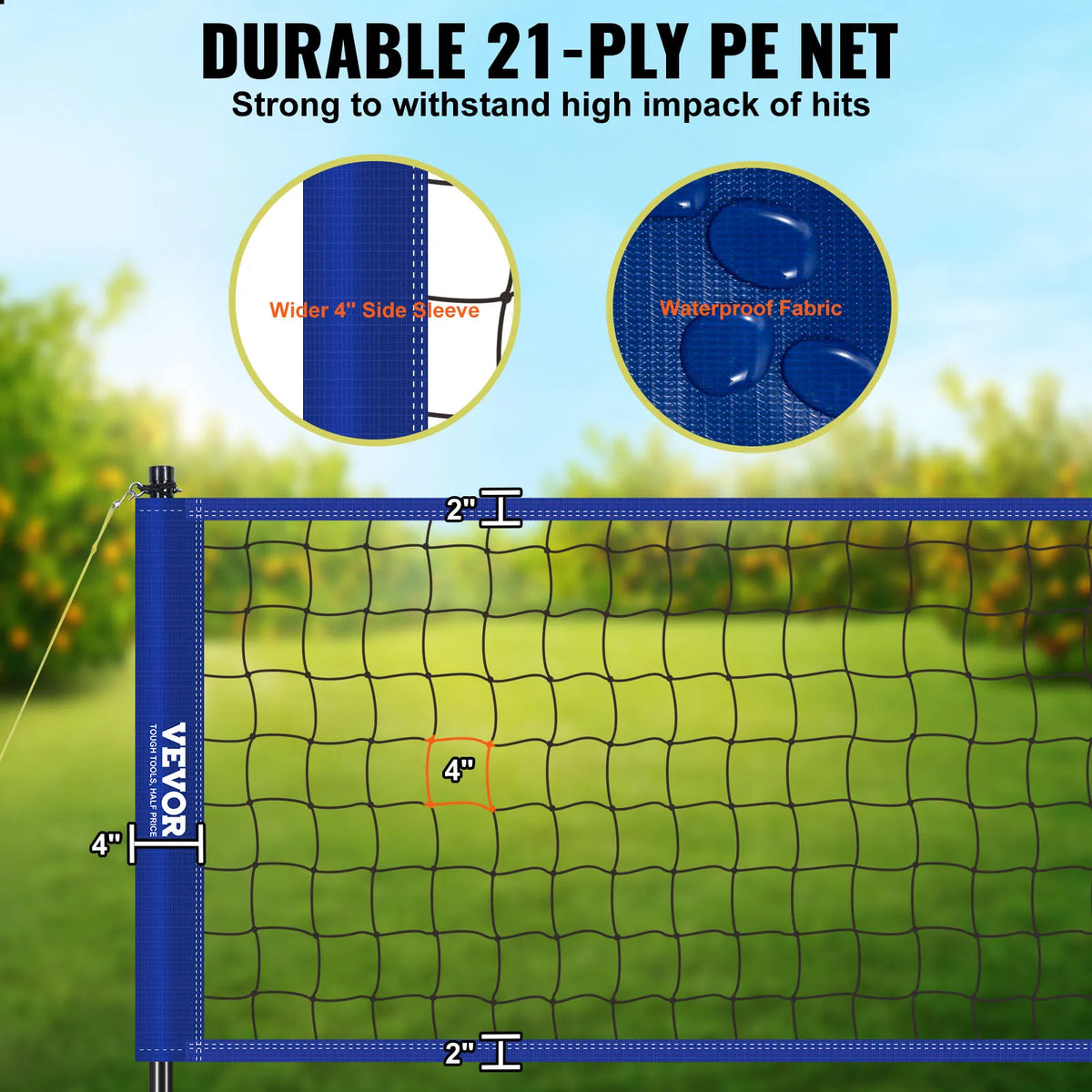 VEVOR Adjustable Height Outdoor Volleyball Net System With Accessories