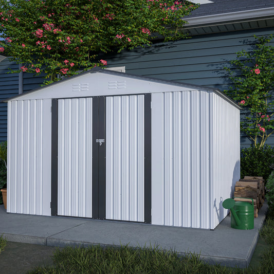 LZBEITEM Outdoor All Weather Storage Shed With Lockable Doors