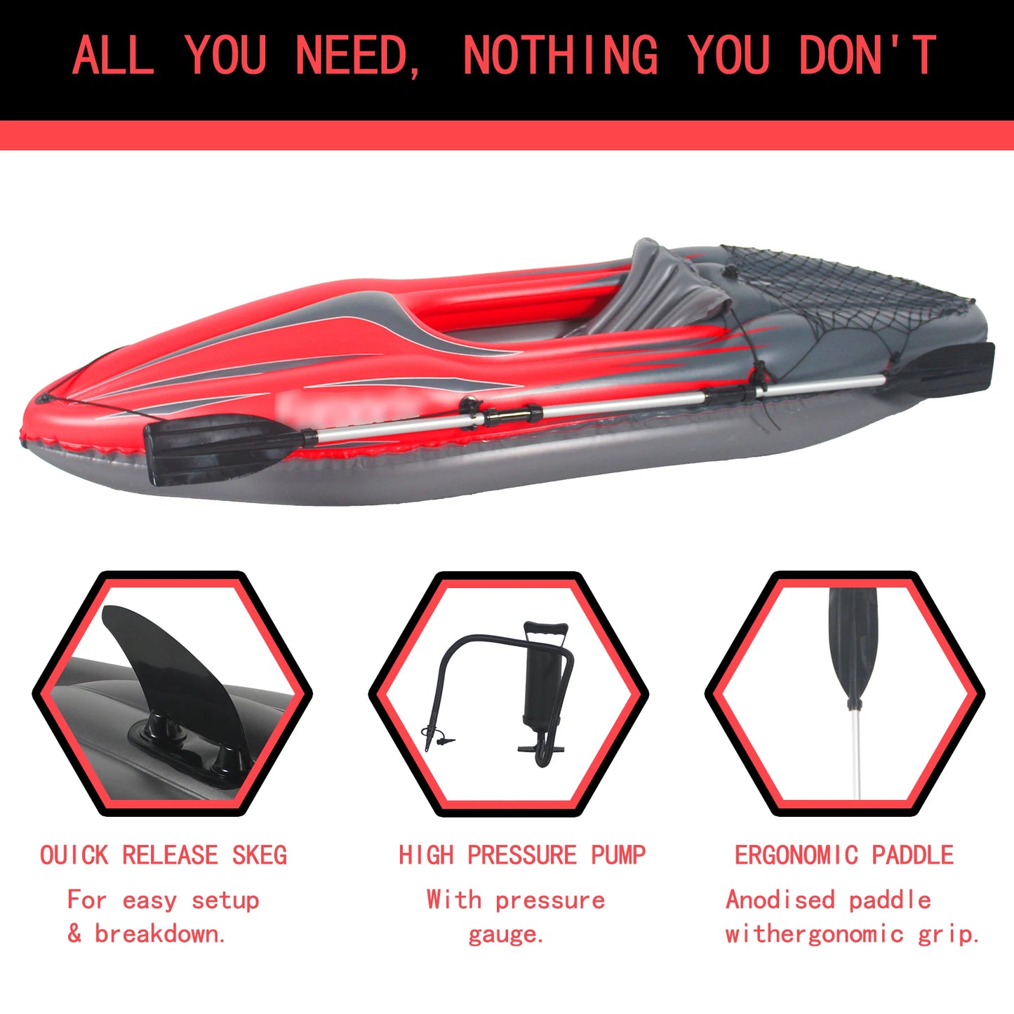 HHSJZWCY Inflatable Kayak Fishing Boat For One Person With Paddles