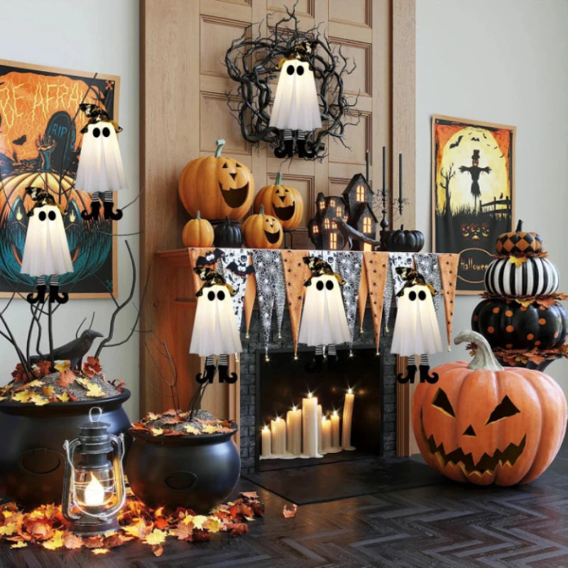 Halloween LED Witch Ghost Hanging Lights For Outdoor Decorations
