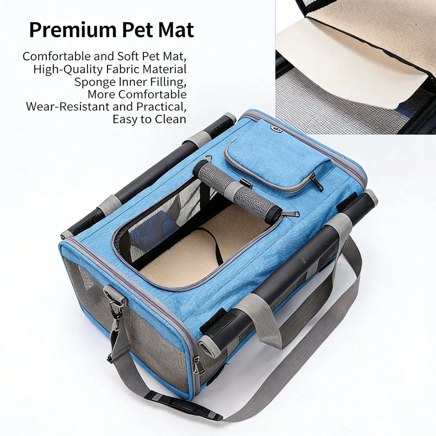 Portable Expandable Pet Travel Bag Soft Sided Breathable Transparent Carrier