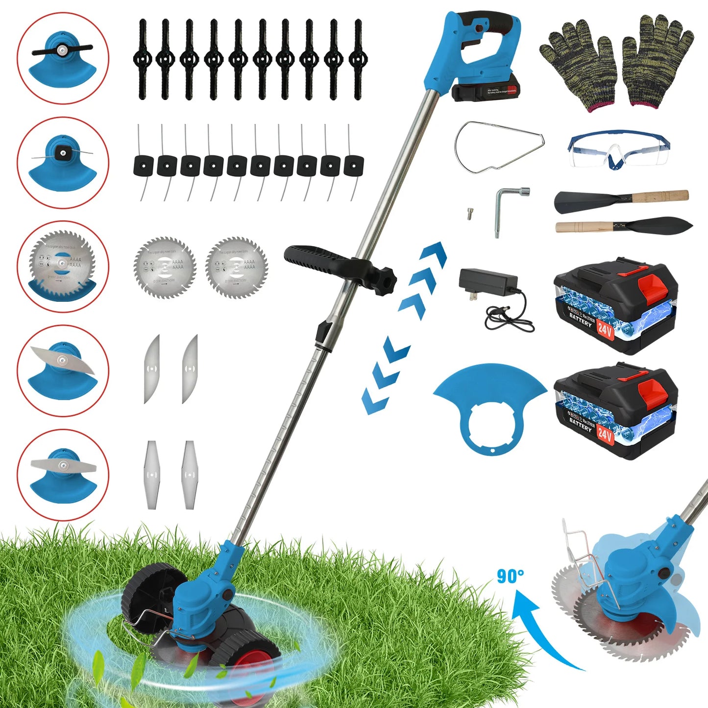 21V Cordless Grass Trimmer 3in1 With Batteries And Charger