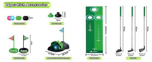 VATOS Kids Golf Set Auto Return Night Light Balls Toy
