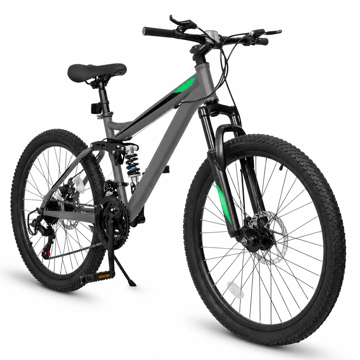 Full Suspension Mountain Bike With 21-Speed Disc Brakes