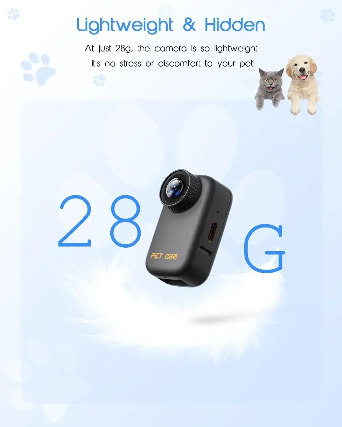 4K Feline Collar Camera With 64GB SD Card And WiFi