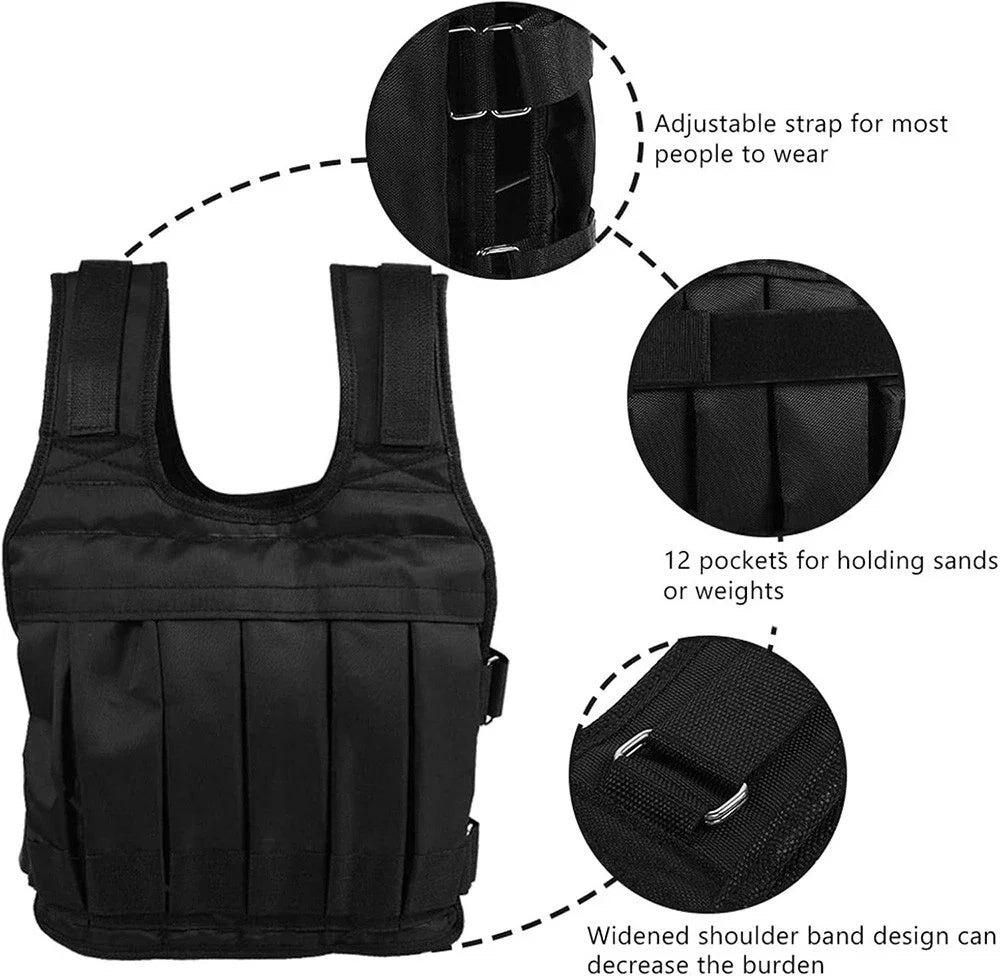 Adjustable Weighted Vest For Exercise And Cardio Training