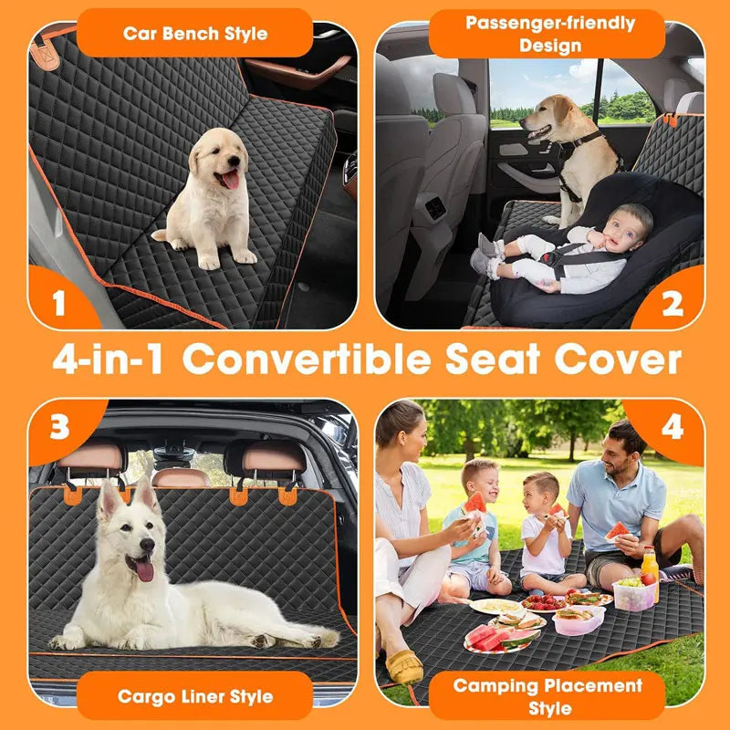 Dog Car Seat Cover Waterproof Travel Hammock For Back Seat