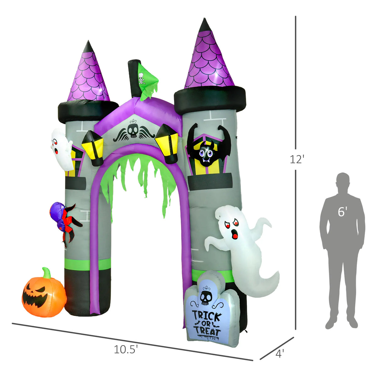 Outsunny Halloween Inflatable Archway With LED Outdoor Yard Display