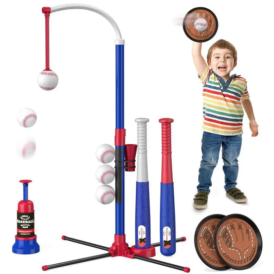 T Ball Set 4 In 1 For Kids With Auto Pitching Machine And Bats