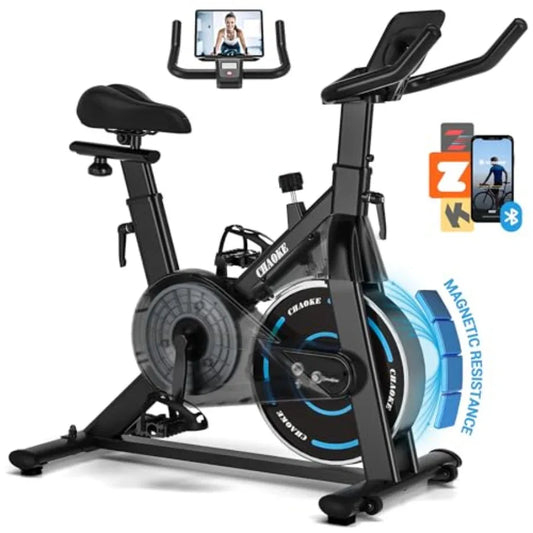 Quiet Adjustable Magnetic Resistance Exercise Bike With App Compatibility
