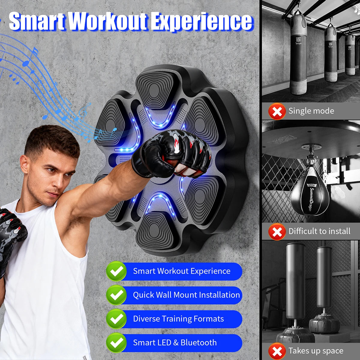 Music Boxing Machine Bluetooth Training Equipment For Home Office