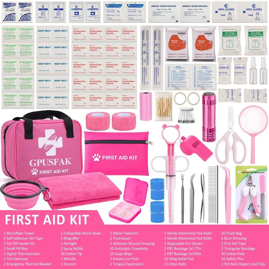 Dog And Cat First Aid Kit 136Piece For Travel Essentials