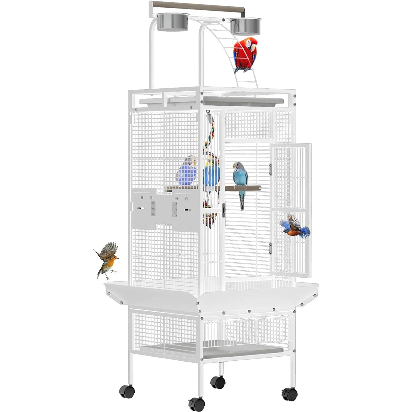 HiMISS 60 Inch Metal Bird Cage With Play Top Stand