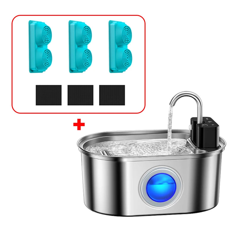 ROJECO Stainless Steel Cat And Dog Water Fountain With Sensor