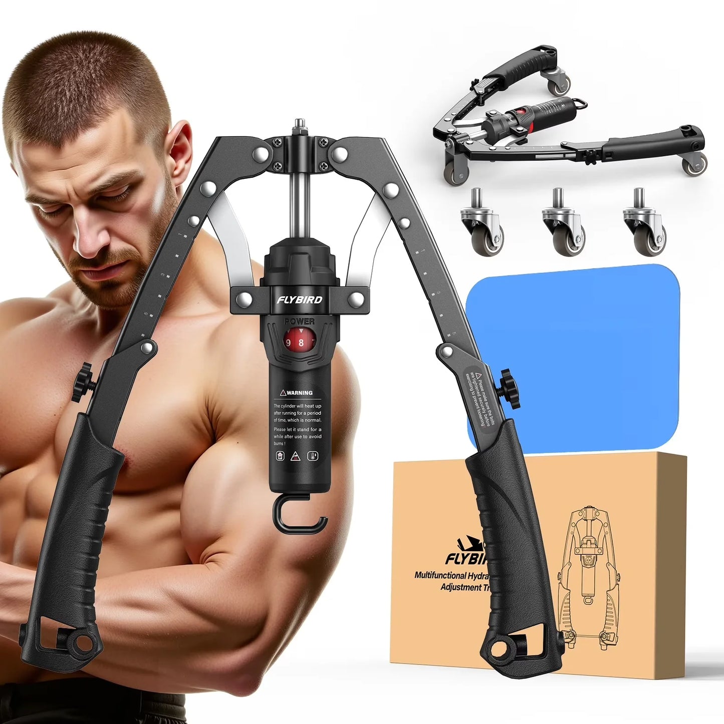 FED Fitness 3in1 Arm Exerciser With Ab Wheel And Hydraulic