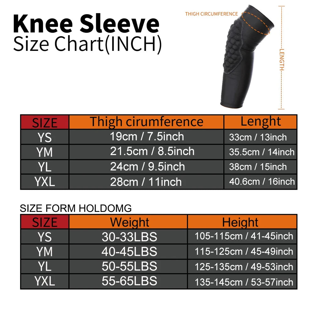 WEUPFLY Honeycomb Knee Pads For Kids Knee Support Football