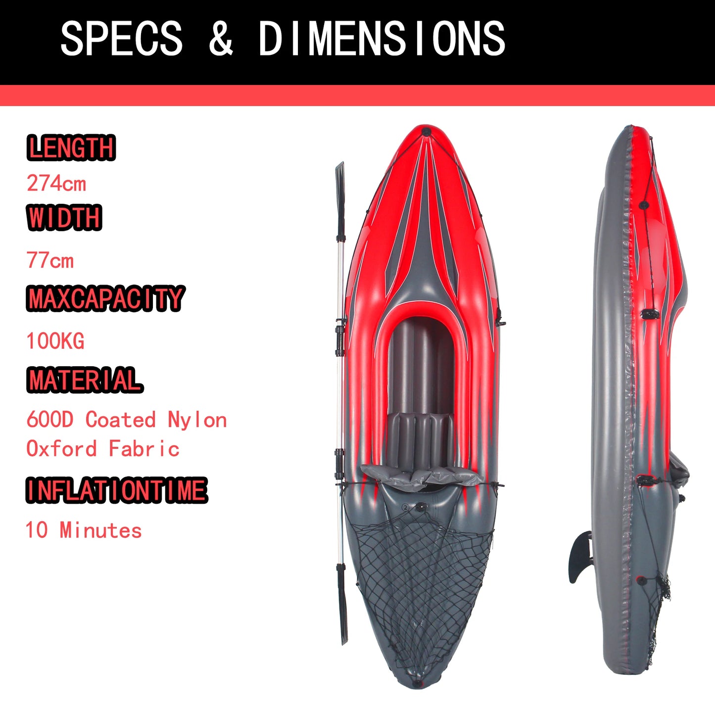 HHSJZWCY Inflatable Kayak Fishing Boat For One Person With Paddles