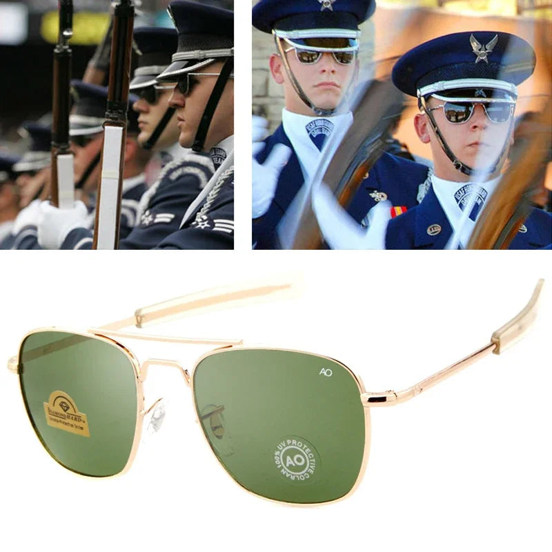 AO Men's Vintage Aviator Style Designer Sunglasses