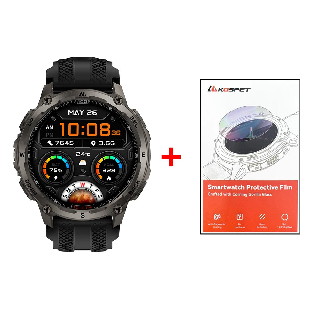 KOSPET Tank T4 Smartwatch GPS Offline Maps 10ATM Waterproof