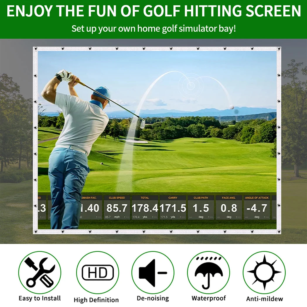 Caiton Golf Impact Screen Silent HD Indoor Outdoor Training