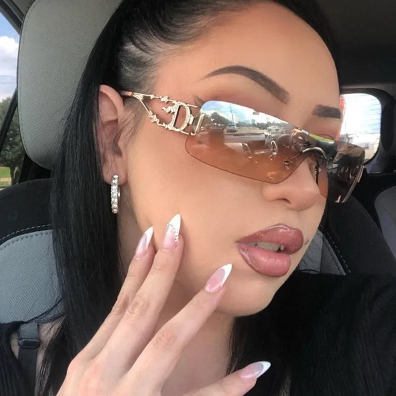 KEDEFAG Rimless Sunglasses UV400 For Women And Men