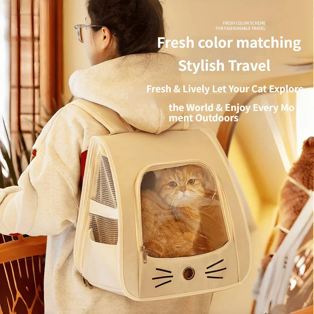 Two Piece Pet Backpack And Towel Set For Small Pets Carrier With Mesh Window