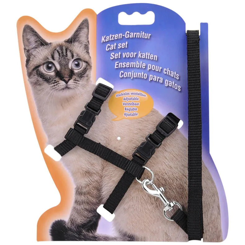 XLeiPet Adjustable Cat Collar Harness Set For Pets