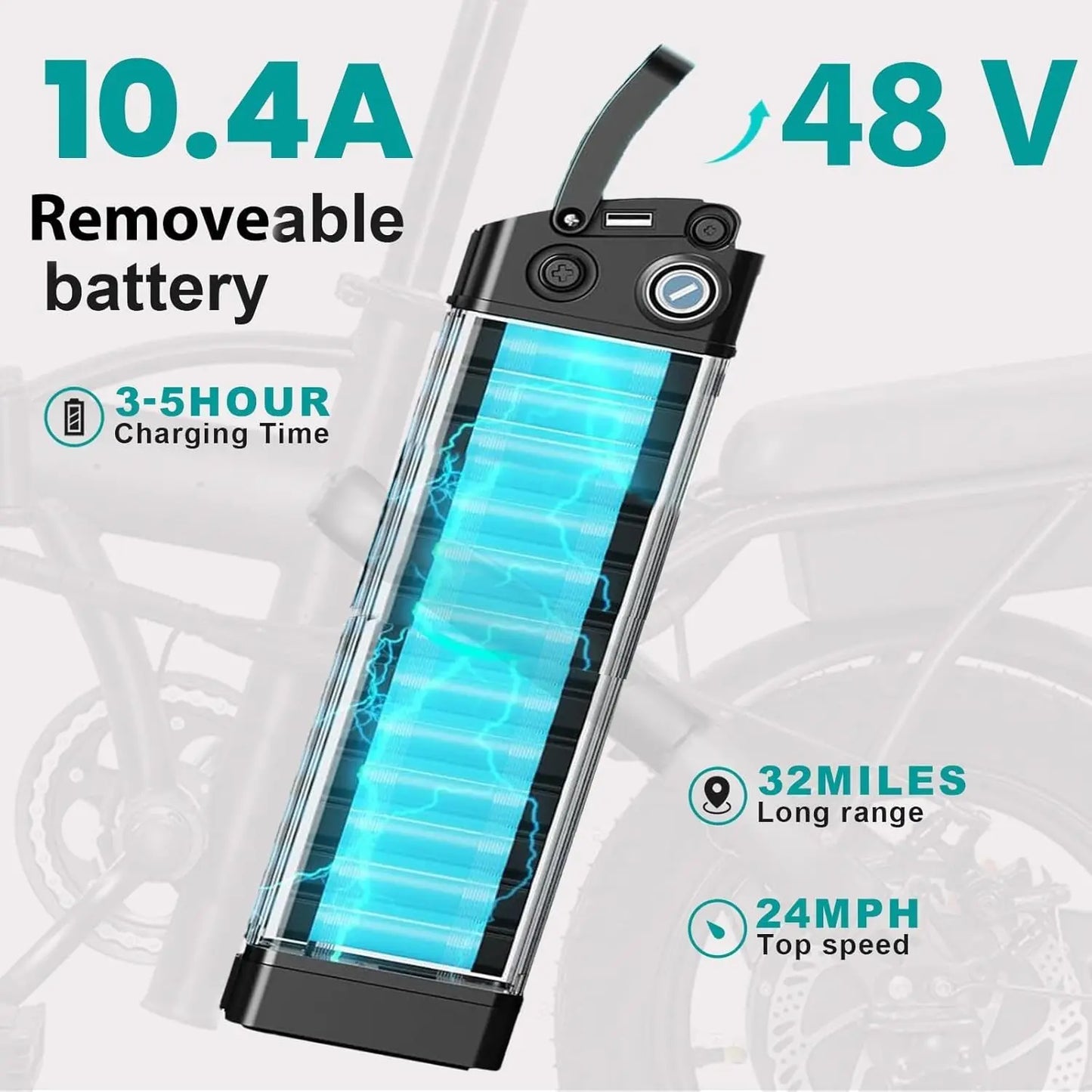 Electric Folding City Bike 560W Motor 48V Battery Commuter