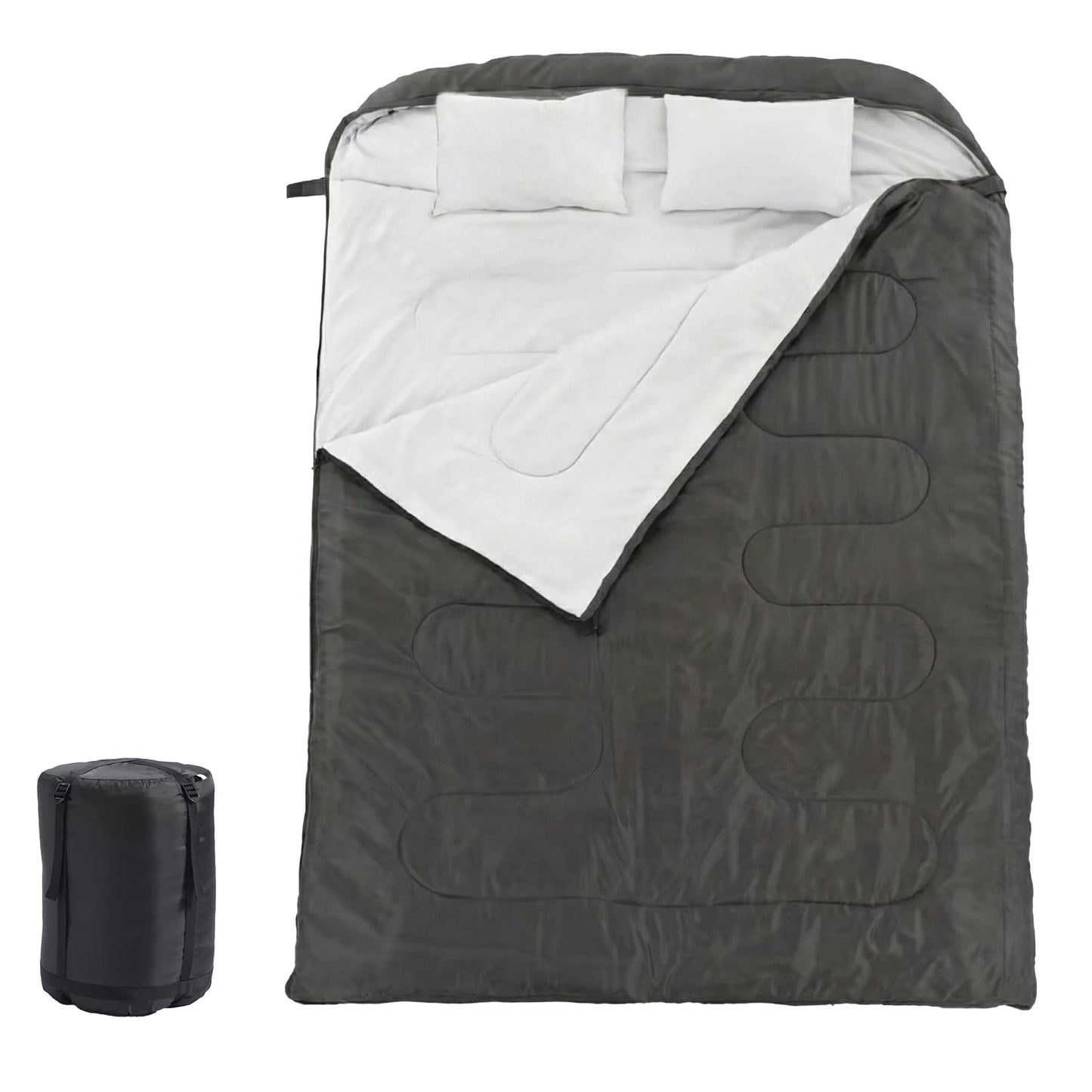 JHK Double Sleeping Bag For Adults With Pillow Lightweight 3 Season