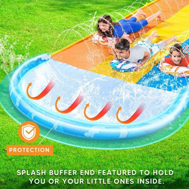 Joyfy Triple Water Slide for Backyard With Body Boards