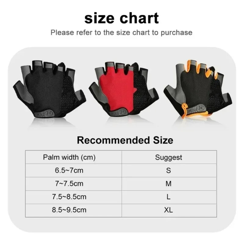 Breathable Anti Slip Half Finger Cycling Gloves For Men Women