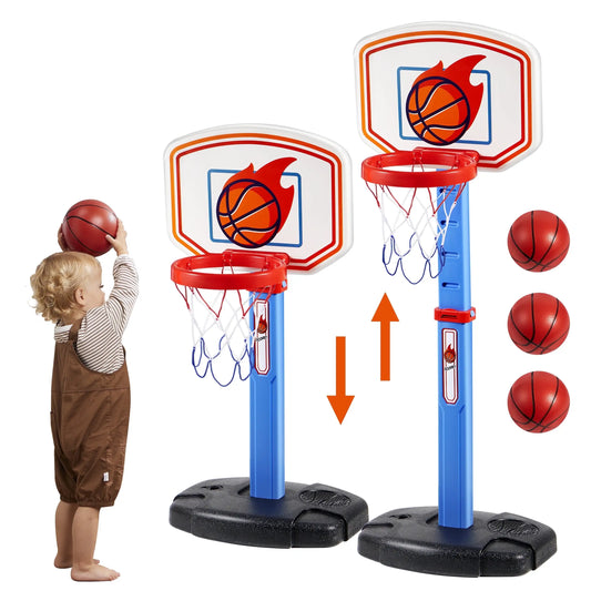 Joyfy Adjustable Indoor Kids Basketball Hoop And Ball Set
