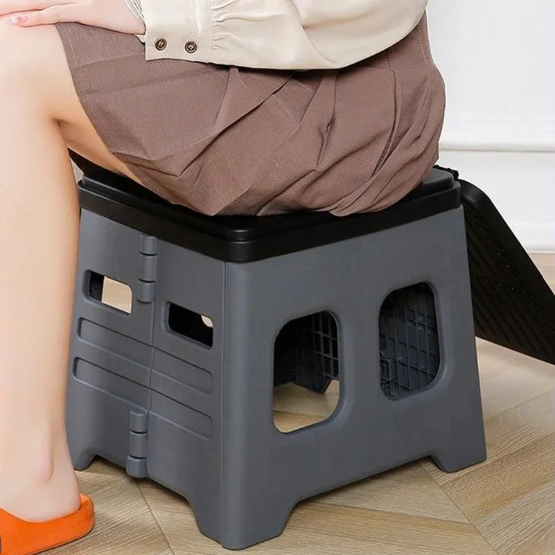 HOMEFISH Portable Folding Toilet With Lid For Outdoor Emergencies