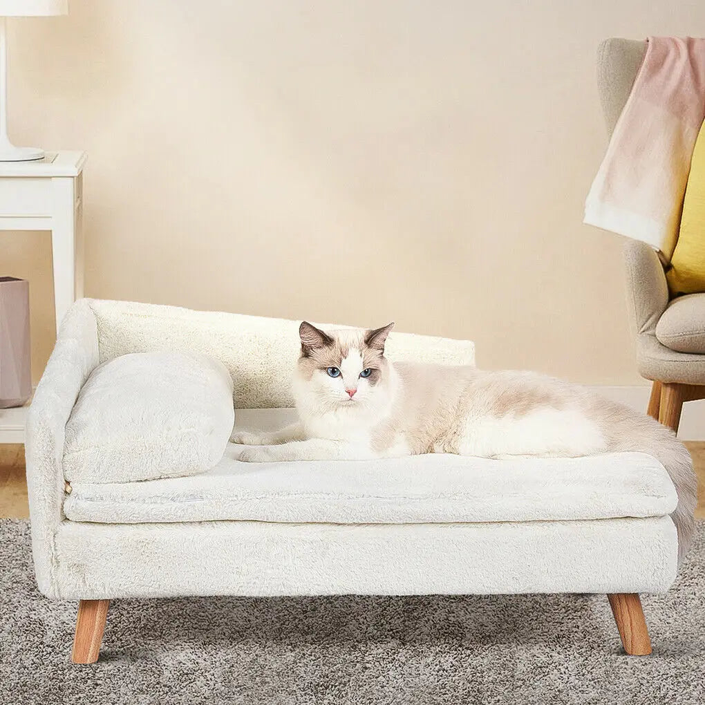 Elevated Pet Bed With Solid Wood Legs For Indoor Comfort