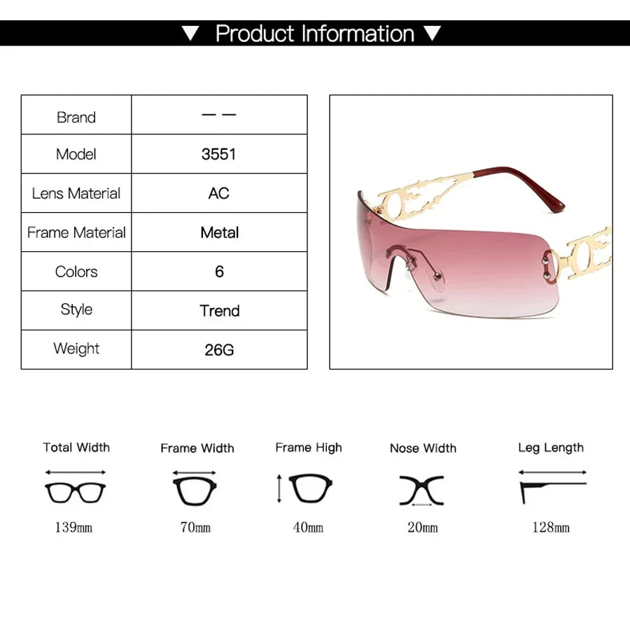 KEDEFAG Rimless Sunglasses UV400 For Women And Men