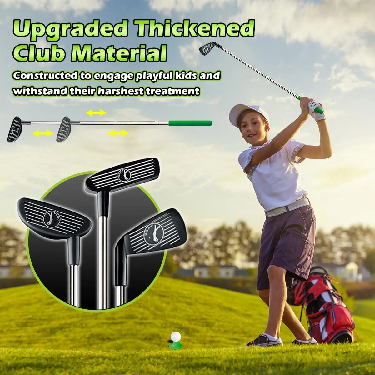 VATOS Kids Golf Set Auto Return Night Light Balls Toy