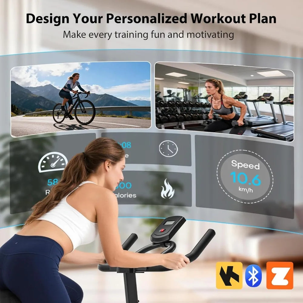 Magnetic Stationary Exercise Bike With App Sync And Adjustable Seat