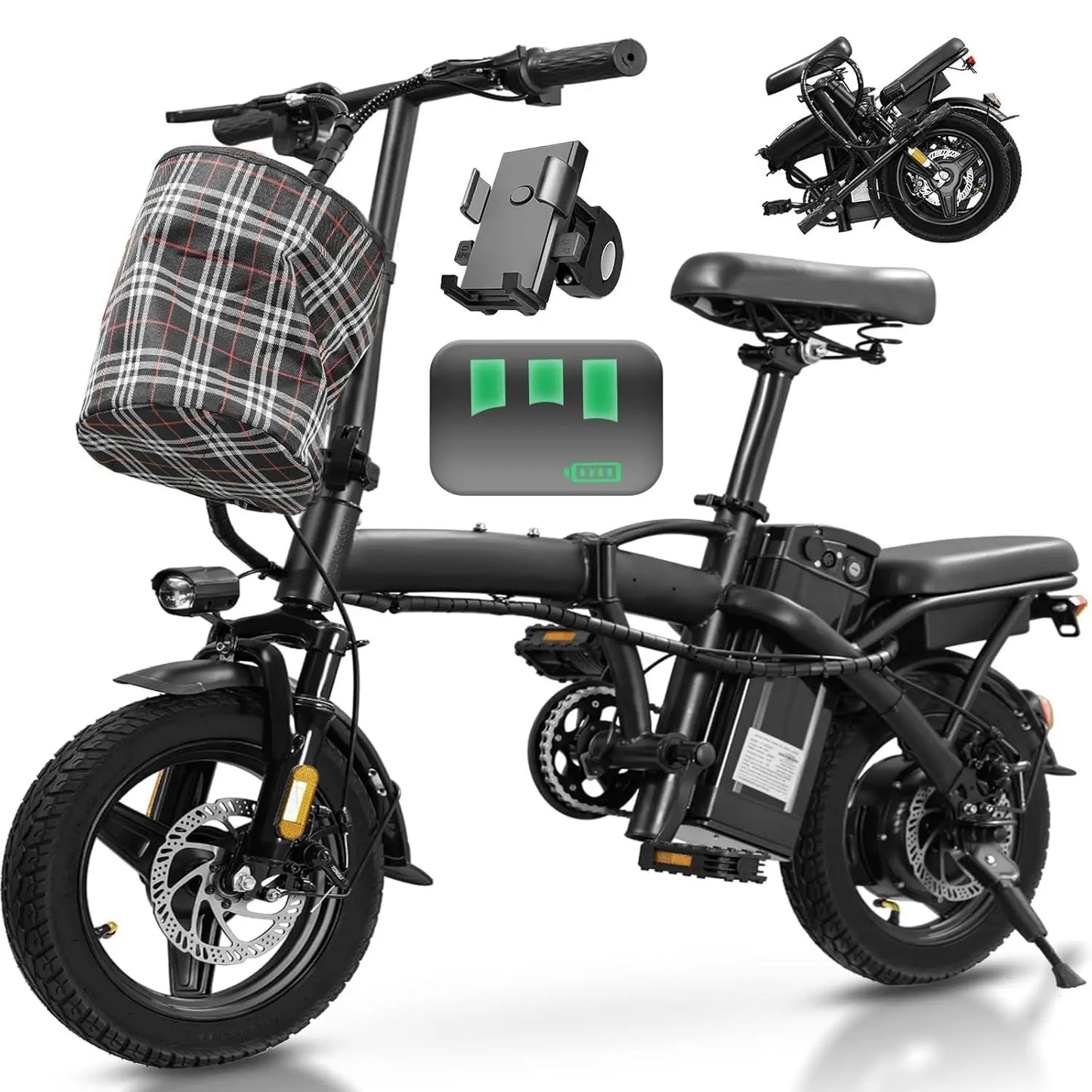 Electric Folding City Bike 560W Motor 48V Battery Commuter