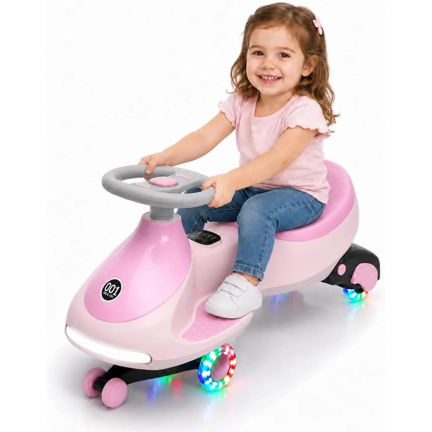 HiMISS 12V Electric Wiggle Car For Kids 2 In 1 Ride On Swing Car